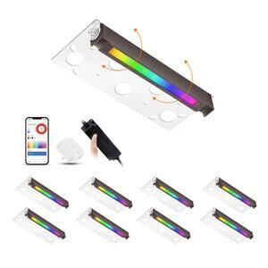 Cloudy Bay 8-Pack 7” Smart Hardscape LED Lights RGB Color Changing, Alexa/Google